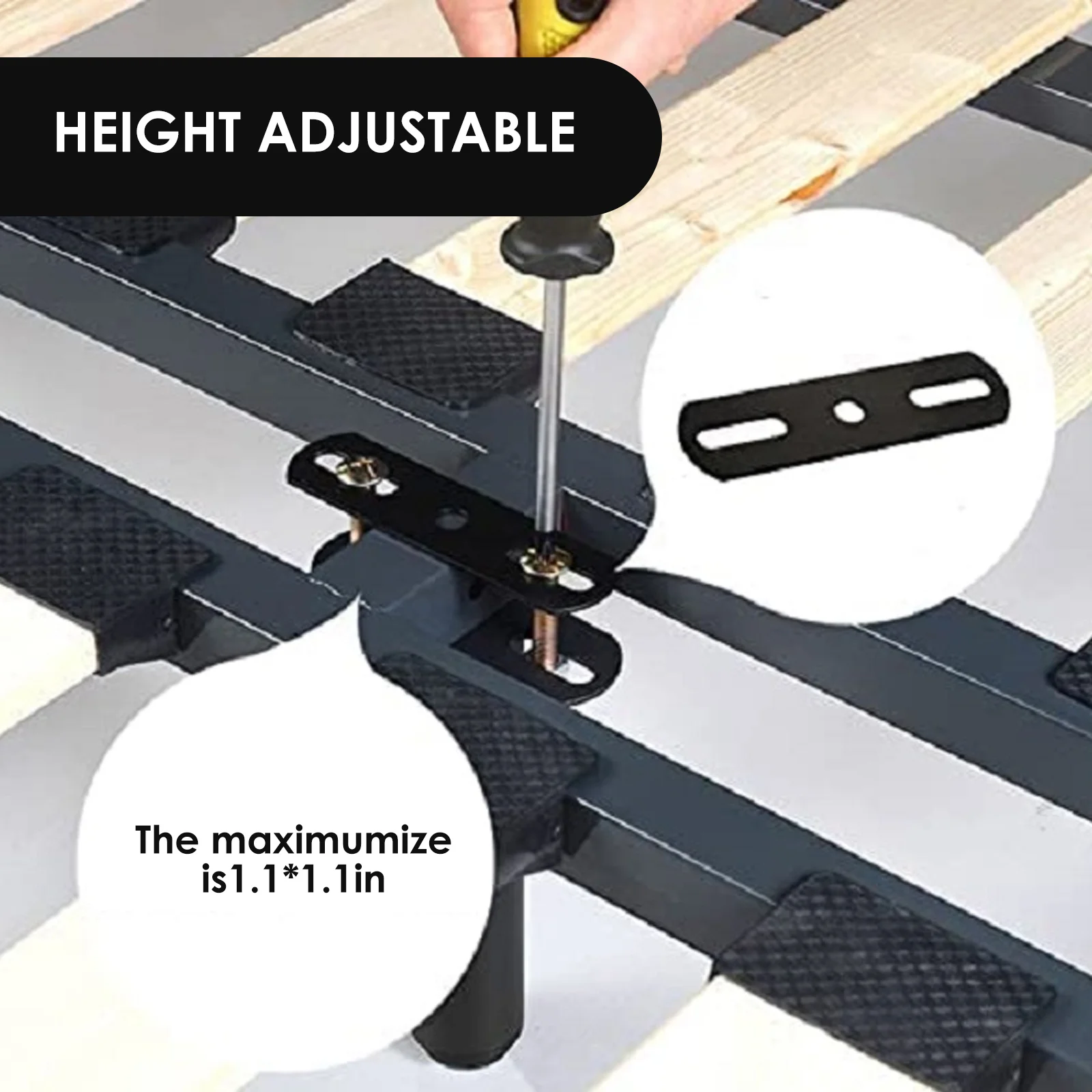 2Pcs 20-35cm Adjustable Bed Legs For Retractable Heavy Duty Bed Center Frame Slat Support Legs Metal Furniture Support Feet Home