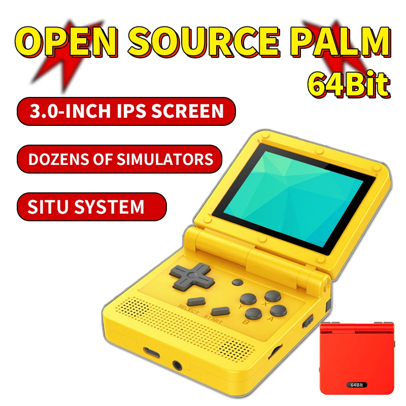 Coopreme V90 3.0 Inch IPS Screen Flip Handheld Console Open System Game Console 16 Simulators PS1 Children's gifts