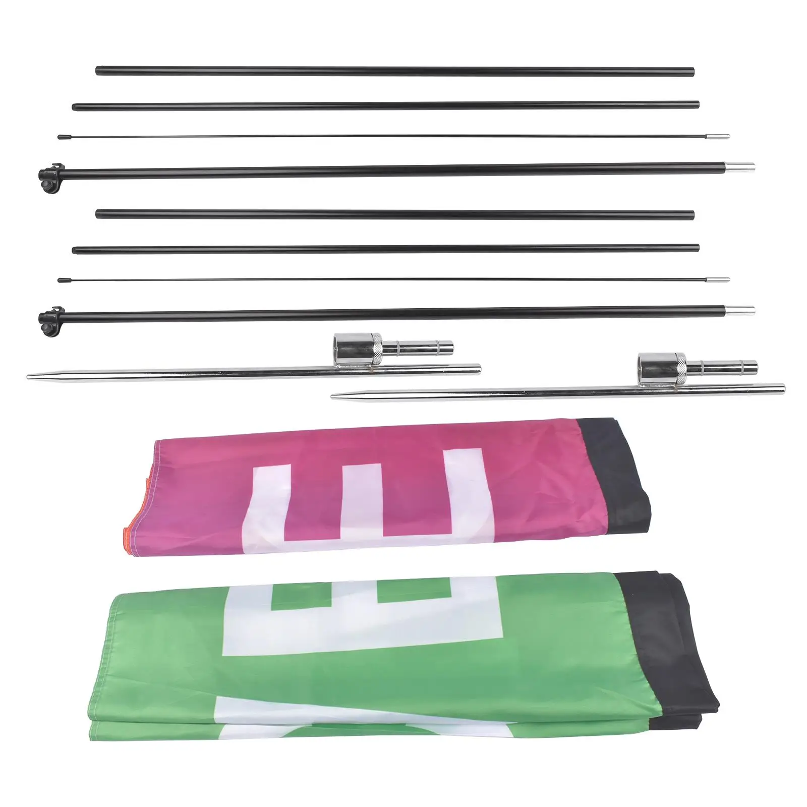 2-Piece Flagpole Stand Kit for Outdoor Advertising Flags - Perfect for business Promotion