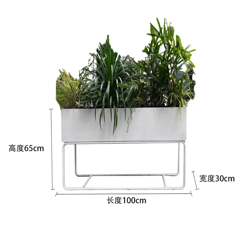 Outdoor flower box coffee shop outer pendulum wrought iron guardrail combined partition fence flower stand flower slot