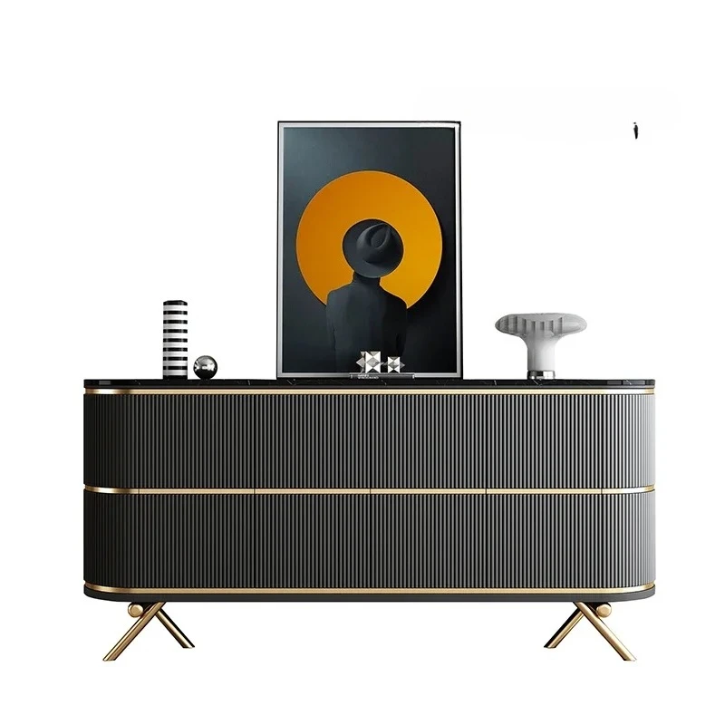 

Italian light luxury door cabinet simple modern rock slab dining side living room storage home shoe cabinet foyer decoration