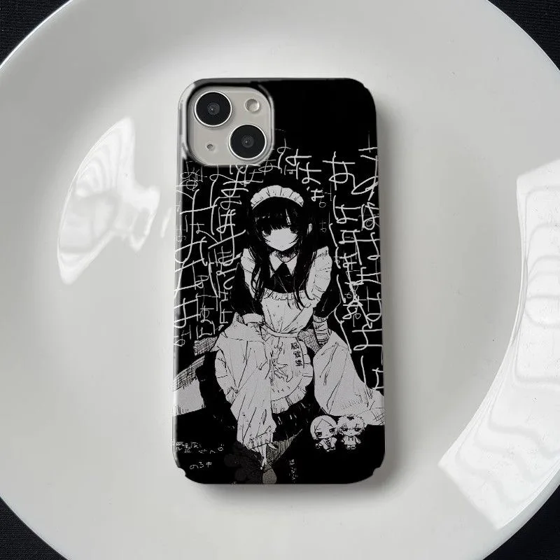 

Luxury Y2K dark girl Soft Case protection for iPhone 16 15 13 12 11 14 Pro Max XS XR 16 7 8 Plus X SE lovely Coque