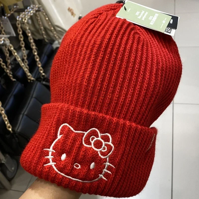 Hello Kitty Solid Color Knitted Beanies Hat Winter Warm Ski Hats Men Women Multicolor Skullies Caps Soft Elastic Cap Women's Hat