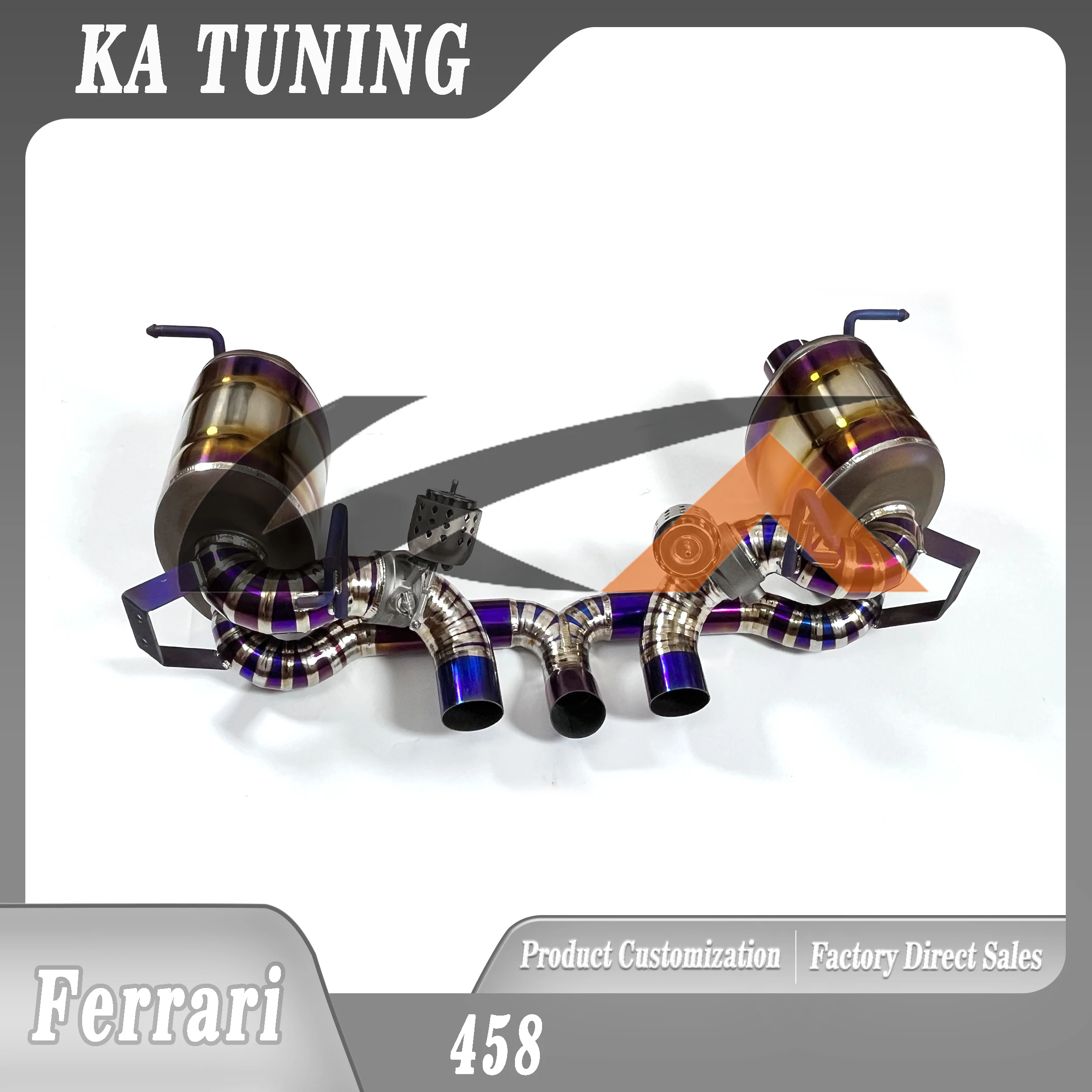 KA Tuning Titanium Alloy Catback Exhaust System for Ferrari 458 with Rear Section Muffler Valve