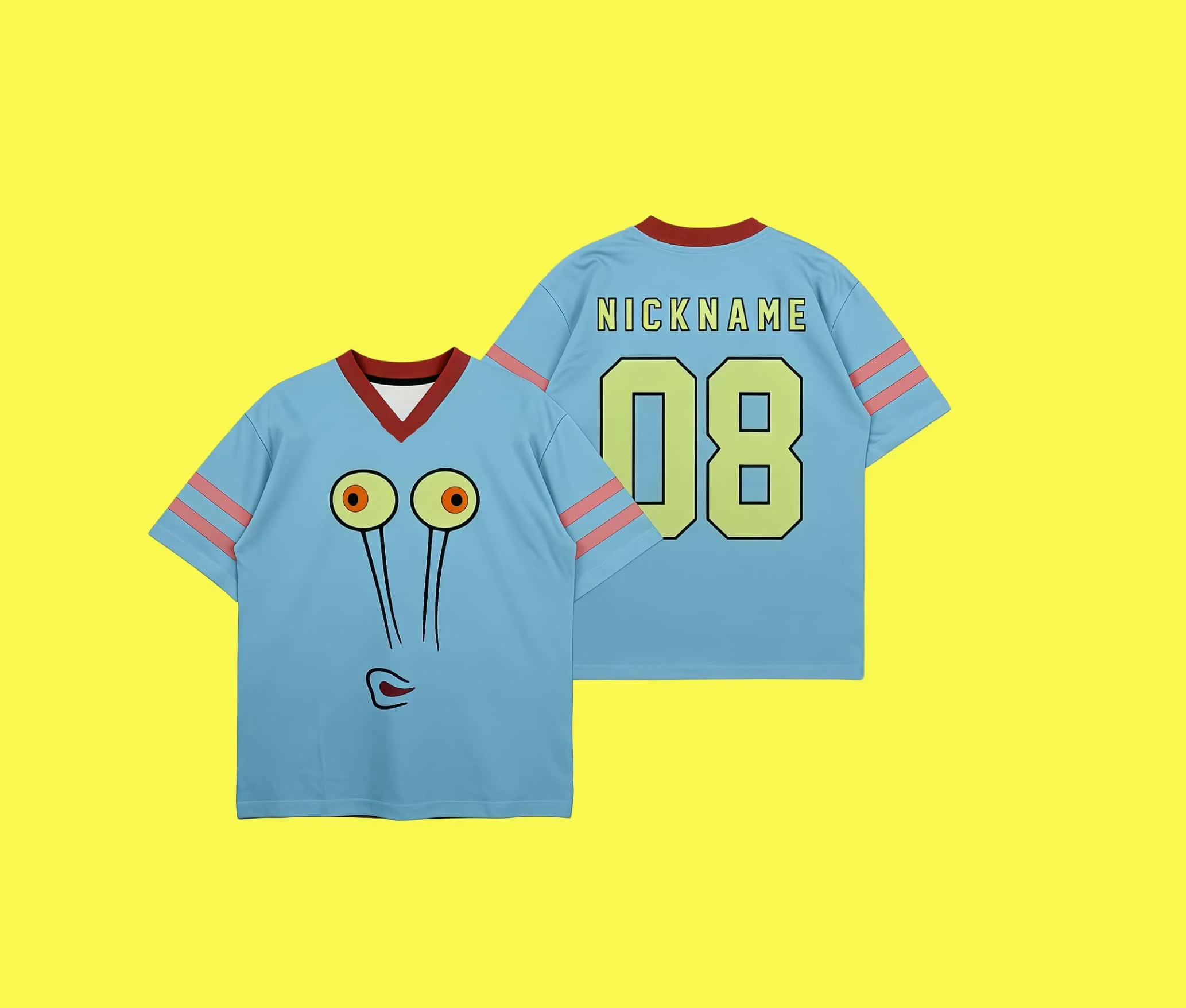 Niedliches Big Star Emoji Trikot SpongeBob Schwammkopf Familienfoto-Serie Paar-Stil Kinder- und Erwachsenen-Mode Sommer-Sporttrikot – Detail 5