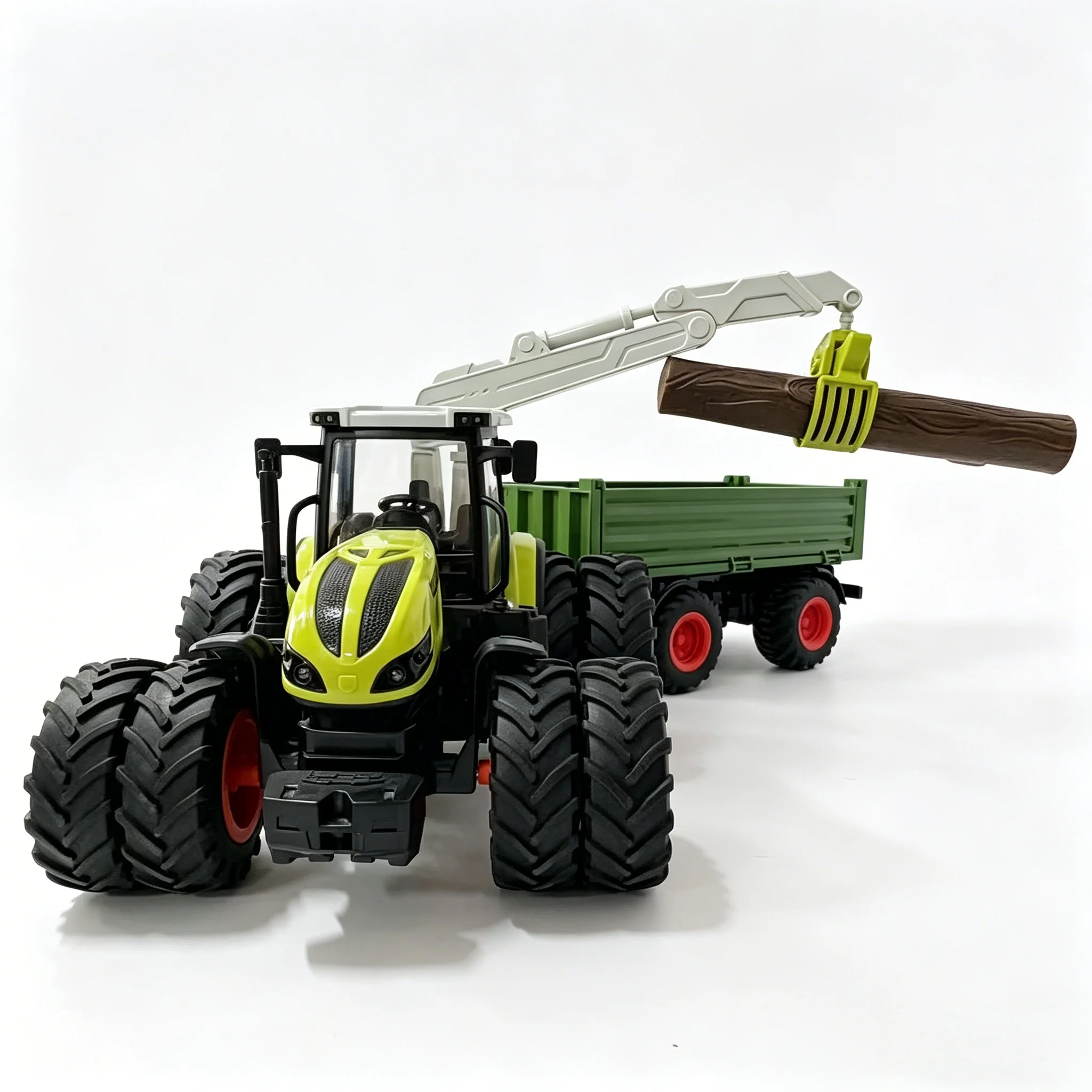 

Large Sound & Light Farm Tool Vehicle Toy with 3 Toy Wooden Strip Transport Feature for Kids Farm Entertainment