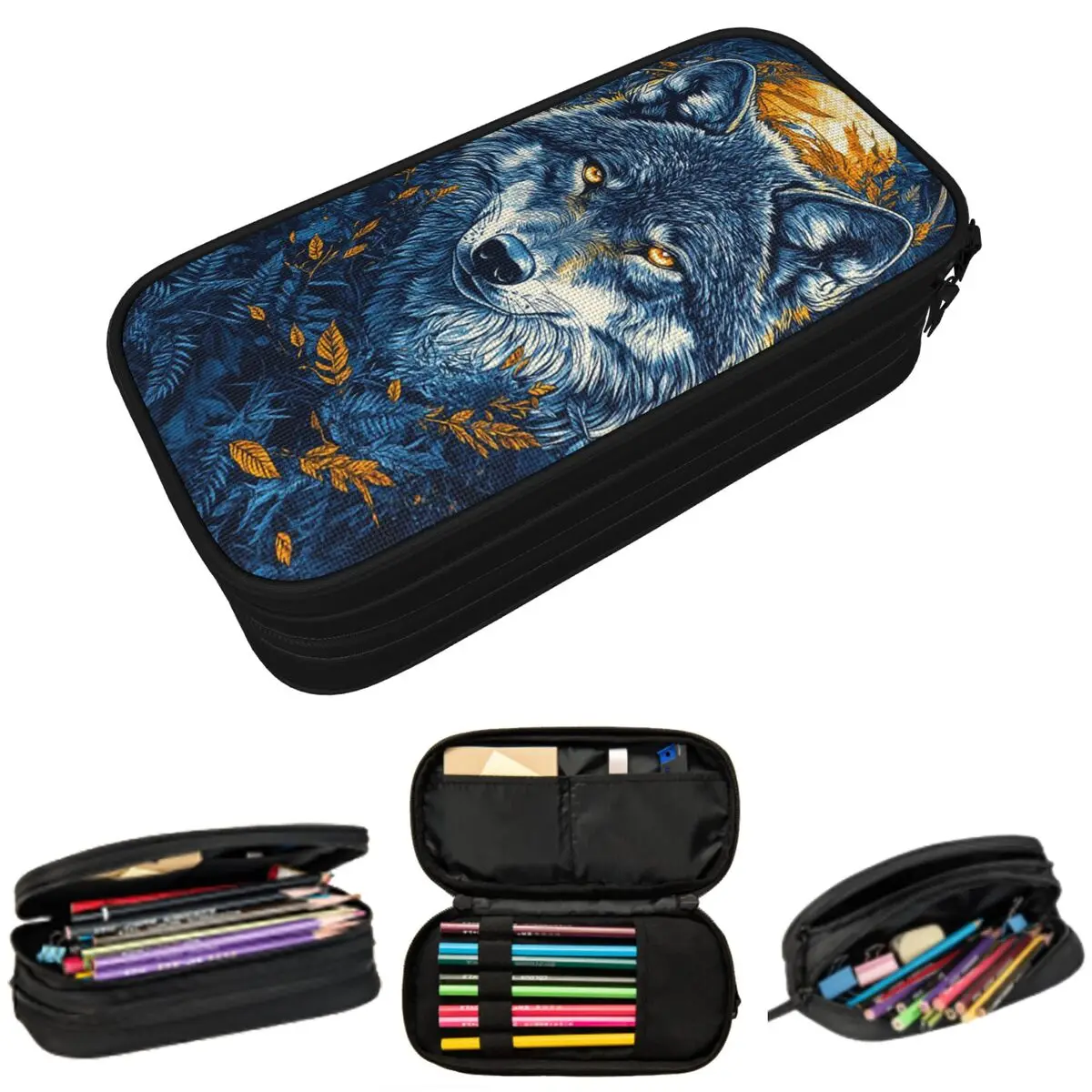 

Пенал с дизайном «Волчиные розы и лунный свет» для студентов, подарочная коробка для ручек, сумка для карандашей, канцелярские принадлежности, сумка-держатель для ручек
