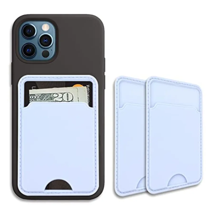 3-in-1 Phone Card Holder - Silicone Wallet for Back of Phone, Compatible with iPhone, Samsung, Android and All Cell Phones - Li