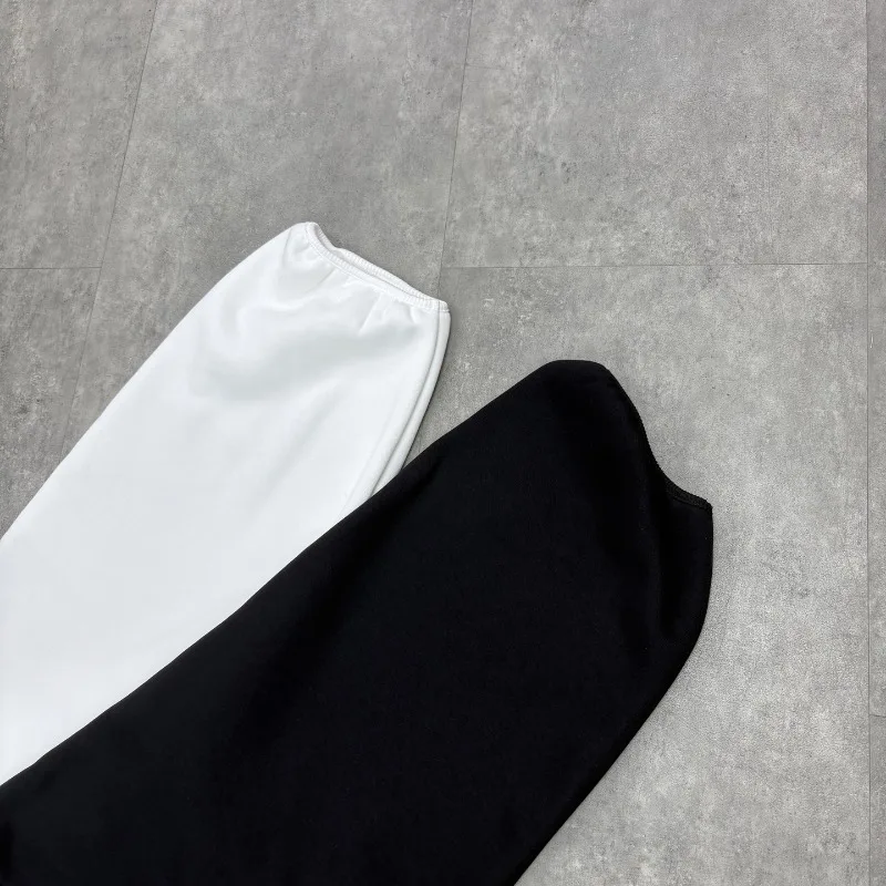 أسود أبيض Boxy Yzy Kanye West القطبية الصوف بلوزات الرجال النساء الشتاء فضفاضة الجولة الرقبة بلوزات المتضخم البلوفرات