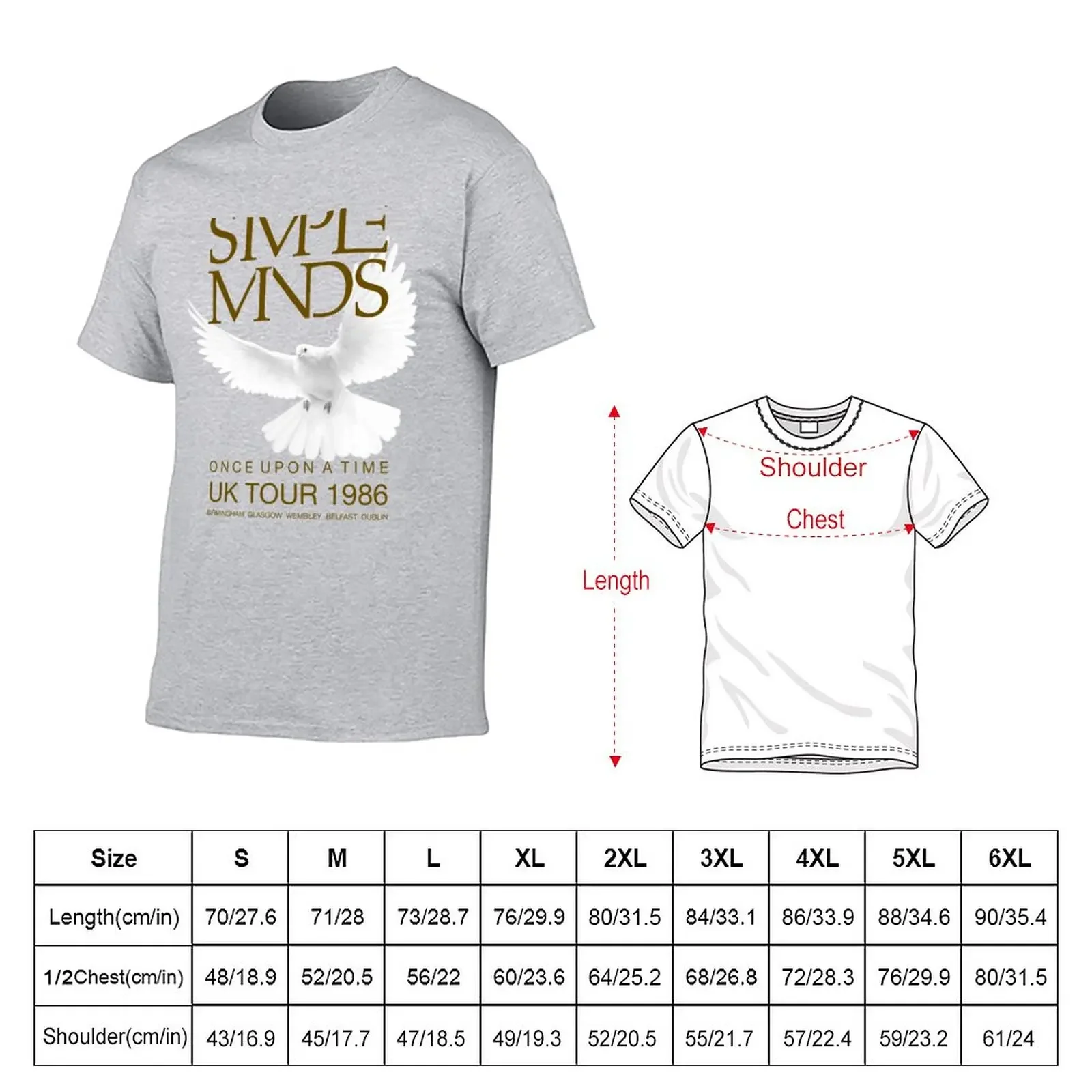 Simple Minds - Once Upon A Time UK Tour 1986 T-Shirt cute clothes summer top mens graphic t-shirts hip hop