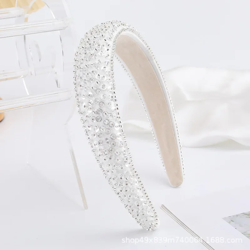 Cross-border new fashion headband temperament full of colorful diamonds and multi-colored hair accessories