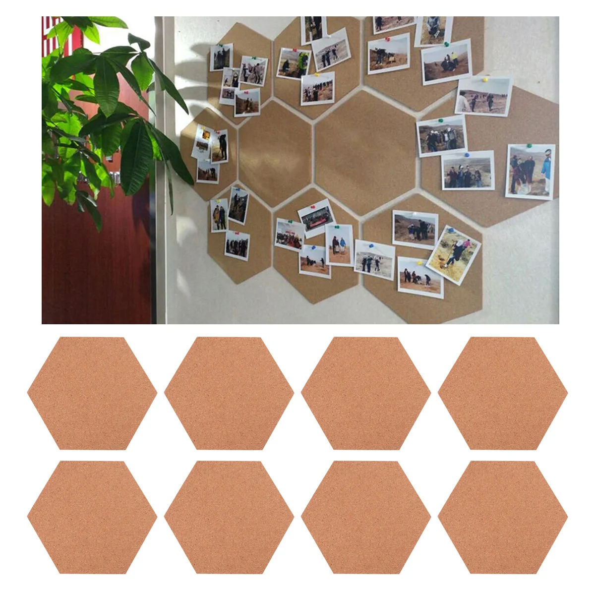 8 Pcs Pin Board Corkboard Photo Wall Notice Wooden Bulletin Memo Bamboo Message