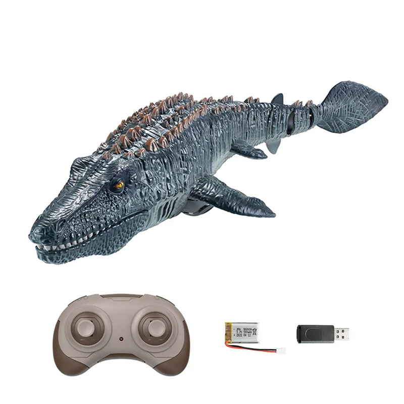 Orange-Dinosaure Télécommandé Version Enfant Mosasaurus, Jouet, Bateau