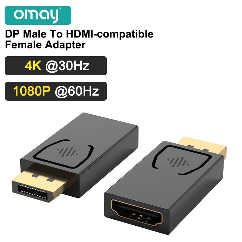 DP Male To HDMI-compatible Female Adapter Display Port HDMI-compatible Splitter HD TV Cable Adapter for TV Projector 4K@30Hz AUX