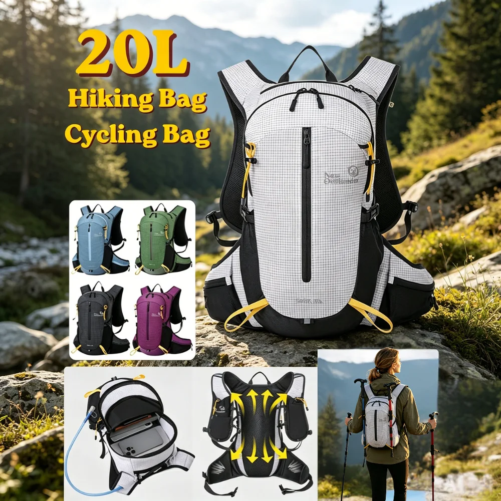 WESTTUNE 20L Fahrradrucksack, leichter, wasserdichter Trinkrucksack, atmungsaktive Outdoor-Sporttasche für Klettern, Reisen, Wandern – Detail 1