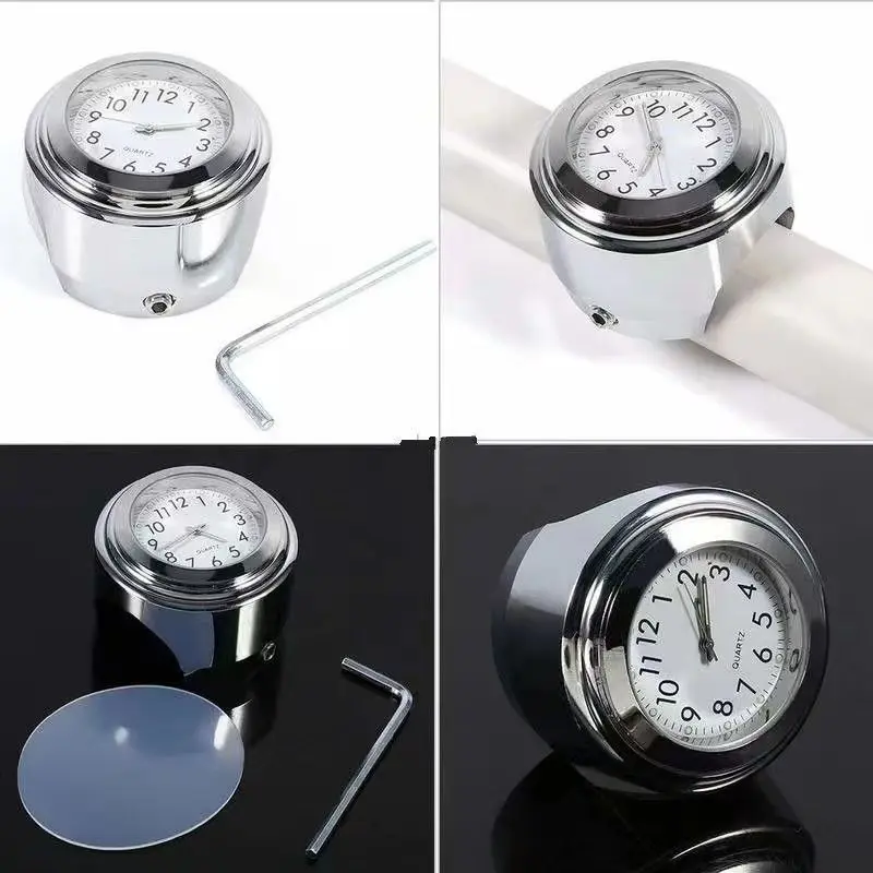 

Motorcycle Accessory Night Luminous 22/25mm Bike Handlebar Mount Watch Alloy Dial Quartz Clock for ducati scrambler ktm duke 390