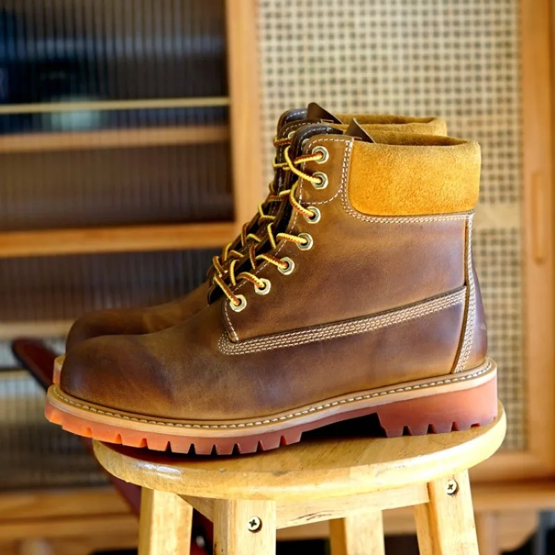 

Мужские ботинки ручной работы: мотоциклетные ботинки до щиколотки из натуральной кожи на шнуровке, высокие рабочие ботинки для активного отдыха, винтажные походные ботинки для пустыни