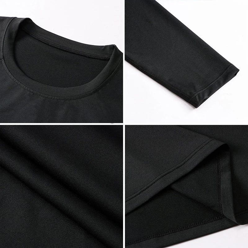 Mens Muscle Slim Fitted Lightweight T Shirts Autunm Anti-Wrinkle Crewneck Gym Workout Fitness Long Sleeve Running T-Shirts