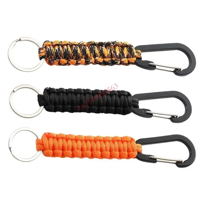 448C 3 قطعة سلسلة المفاتيح Paracord مع حلقة تسلق حبل مضفر كليب خواتم هوك حبل مضفر حبل سلسلة مفاتيح أدوات إنقاذ في الهواء الطلق #2