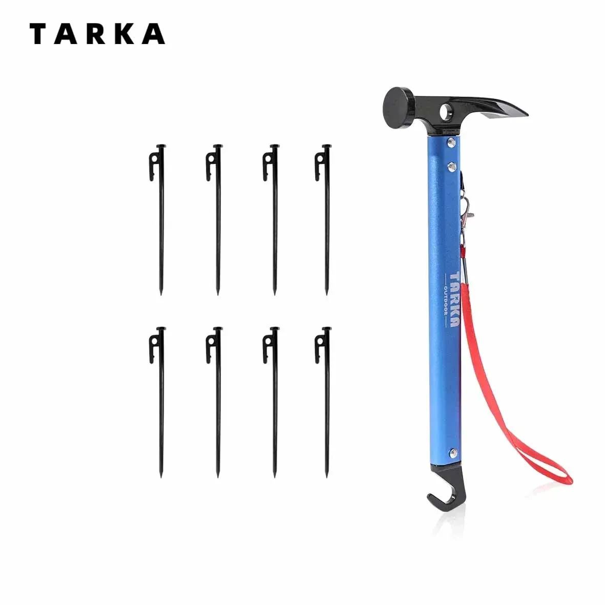 

TARKA 30cm/11.8in Awning Tent Pegs and Camping Hammer Mountaineering Tent Stakes Ground Nails Beach Picnic Sunshade Tarp Stakes