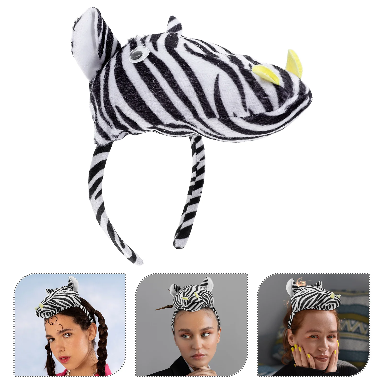 

Zebra Headband Costume Animal Ears Accessories Carnival Children's Dress up Headwear for