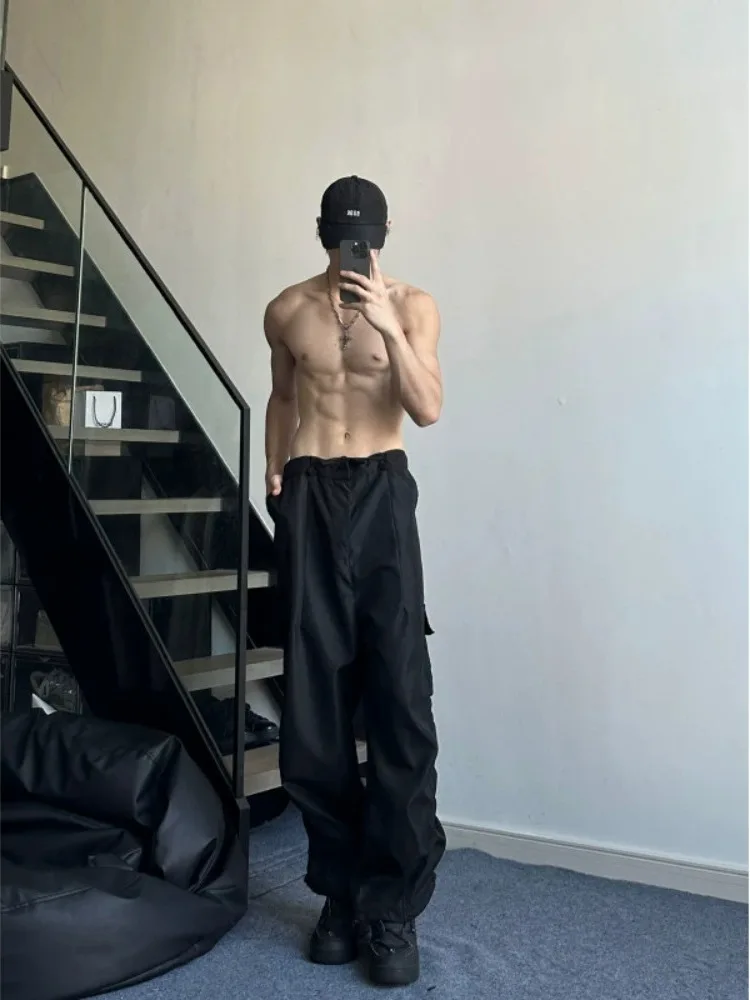 

Tall Men's Cargo Pants High Street Sle Workwear Trousers Boots Match Functional Wind Resistant Long Straight Leg Jeans