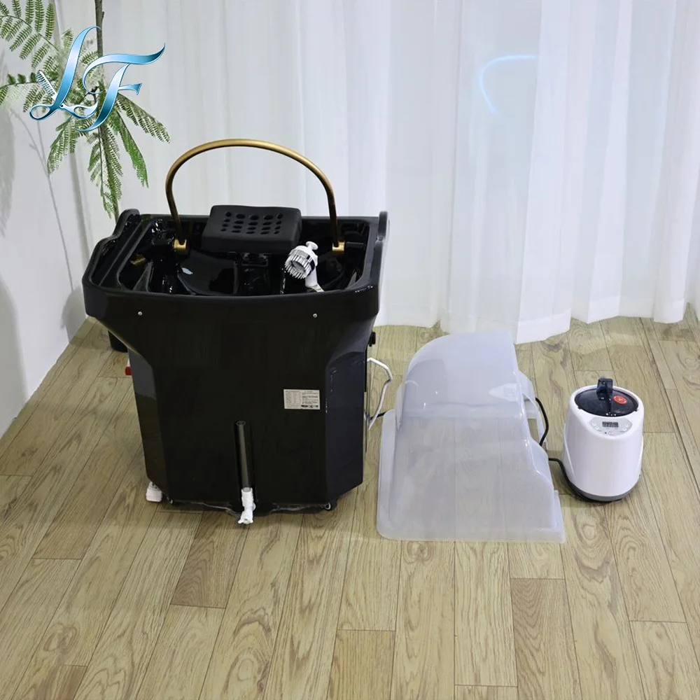 Head Spa bed with water tank mobile shampoo chair basin black Portable shampoo basin 4