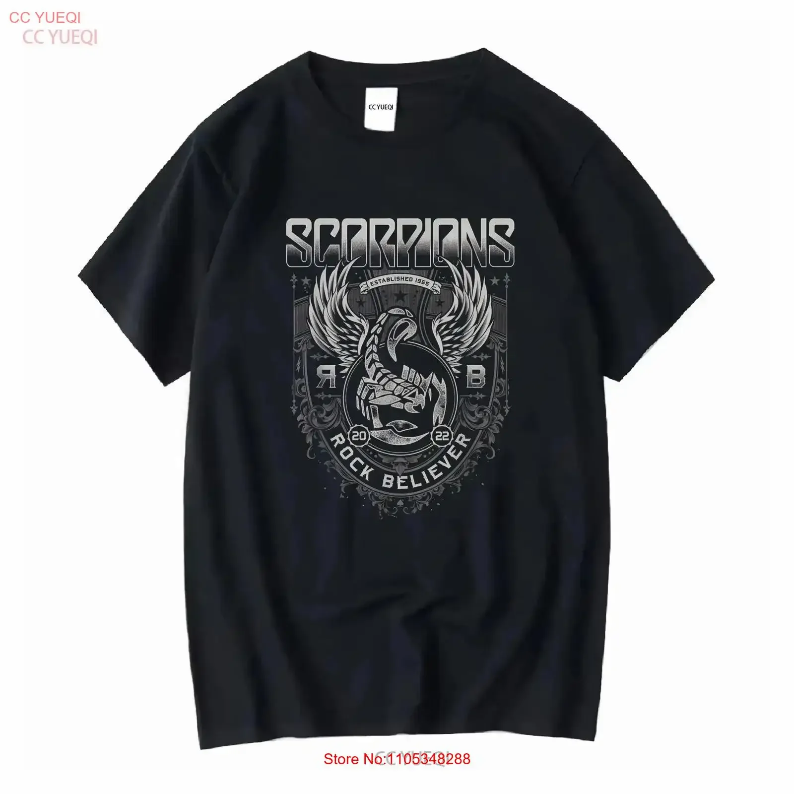 SCORPIONS Rock Believer Ornaments T-Shirt im Vintage-Stil, modisch, lässig, Designer-Kleidung, grafisch, stilvoll, leicht dehnbar