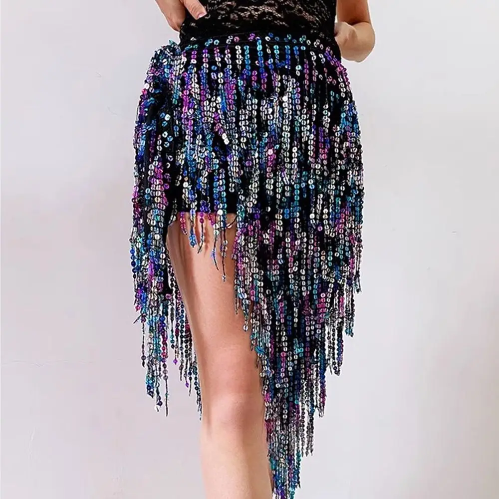 Show Costumes Tassels Sequin Fringed Skirts Sequins Bohemian Belly Dance Belt Sexy Dancer Skirt Women