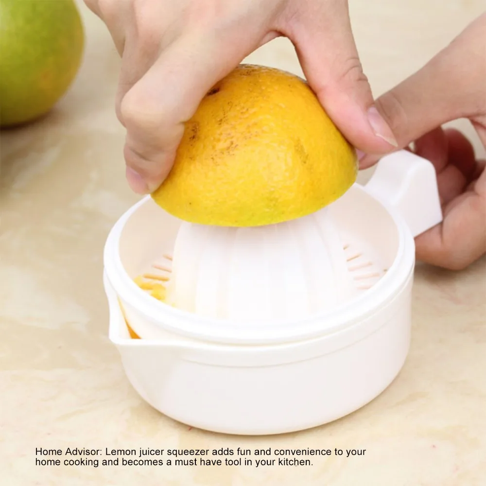 Portable Plastic Manual Citrus Juicer White Hand Operated Lemon Squeezer Easy Clean Double Layer Fruit Press Home Kitchen Gadget