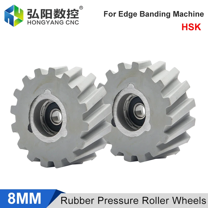 

Conveyor Roller D60/62/65mm Gray Twill Grooved Rubber Roller, Used For Woodworking Machinery Edge Sealing Machine Pressure Wheel