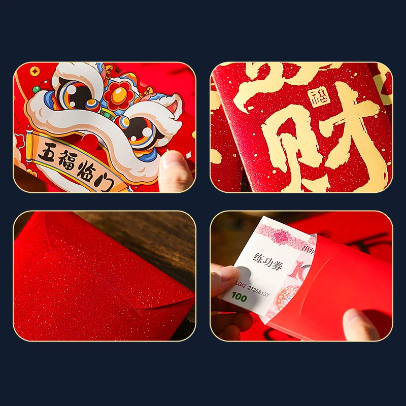 2025 Festival de Primavera Sobre Rojo Zodiaco Chino Año Serpiente Sobres Rojos Año Nuevo Chino Paquetes Rojos Lucky Hongbao 3D