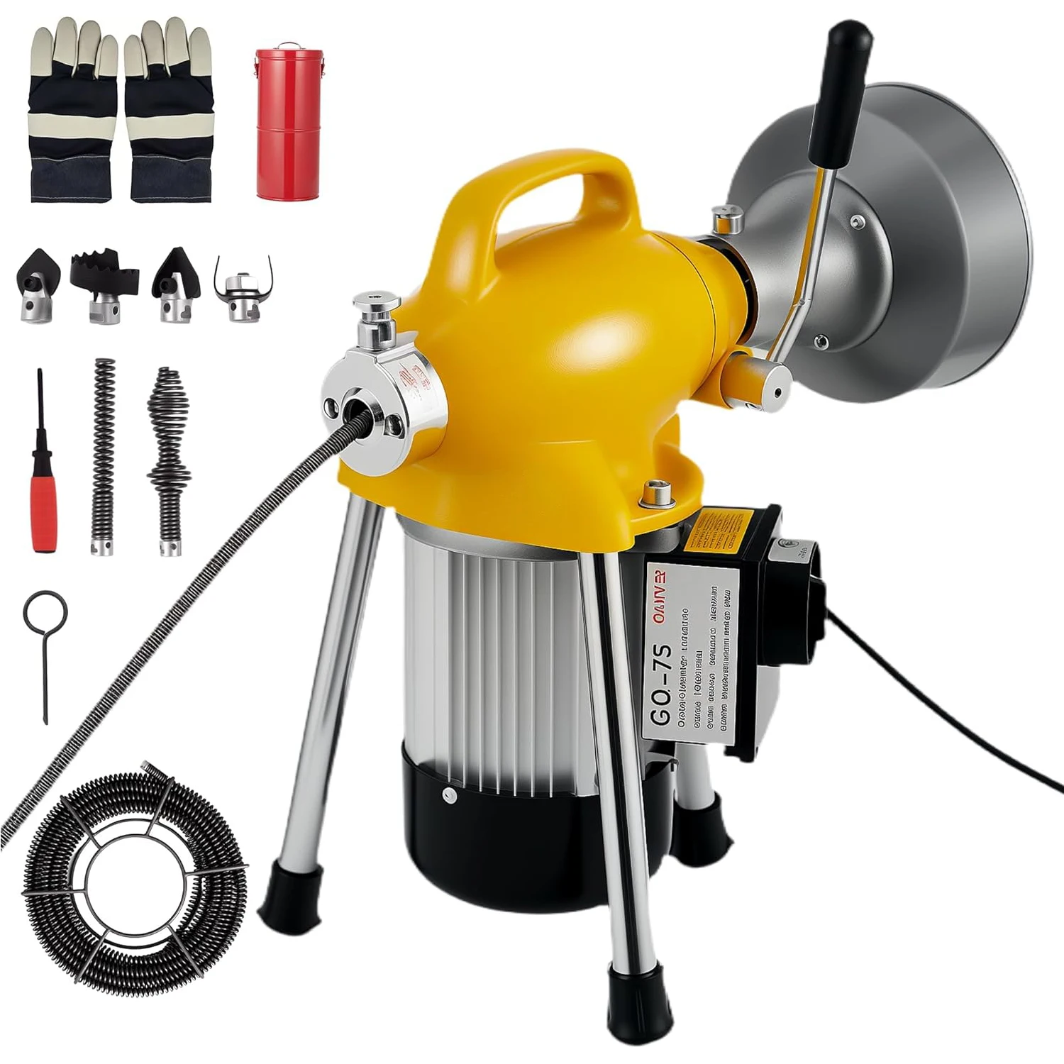 

Электрическая машина для прочистки канализации GQ-75-1 500 Вт 400 об/мин, с автоматической подачей, со стальными кабелями 82 фута (66 футов x 5/8 дюйма, 16 футов x 3/8 дюйма)