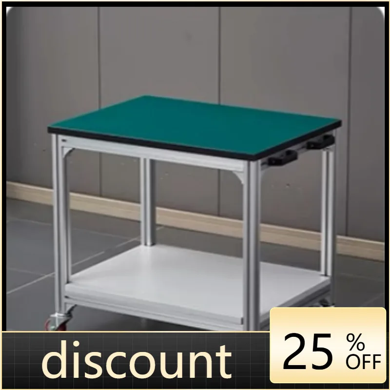LTT aluminum profile anti-static workbench two-layer pulley movable turnover trolley