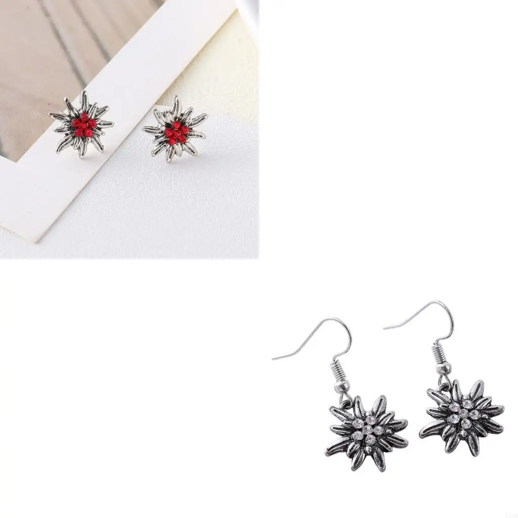 

Intricate Drop Earring Edelweiss Dangle Earrings Ear Jewelry Women Female Fashion Earrings Suitable for Daily Party Wear