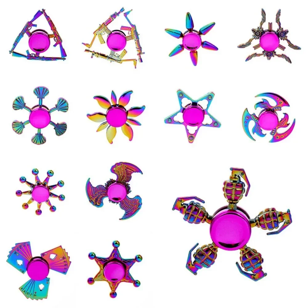 Rainbow Metal Fidget Spinner Colorful Finger Spinners High Speed Hand Spinners Fidget Toys for Stress Anxiety Relief for Adults