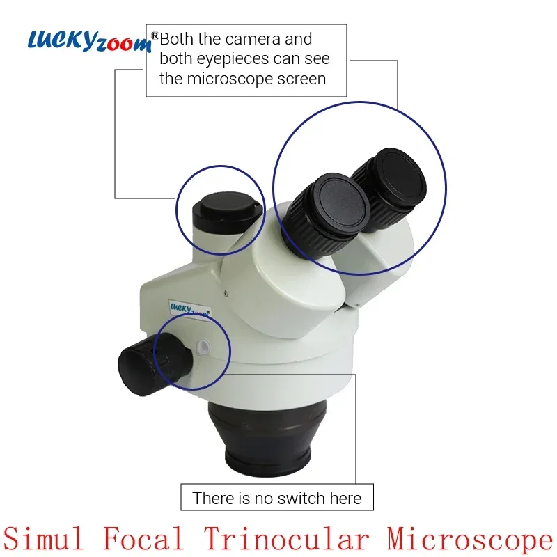 Professional Simul Focal Trinocular Microscope New Head For Stereo Zoom Microscopio Soldering Phone Repair 30MM Eyepiece Tube