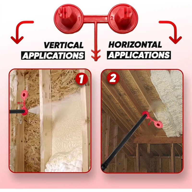 AC88 12pcs Red Foaming Agent Nozzle Set, Precision Wedge Spray for Vertical & Ceiling Coverage, Durable Foam Nozzle for Spray