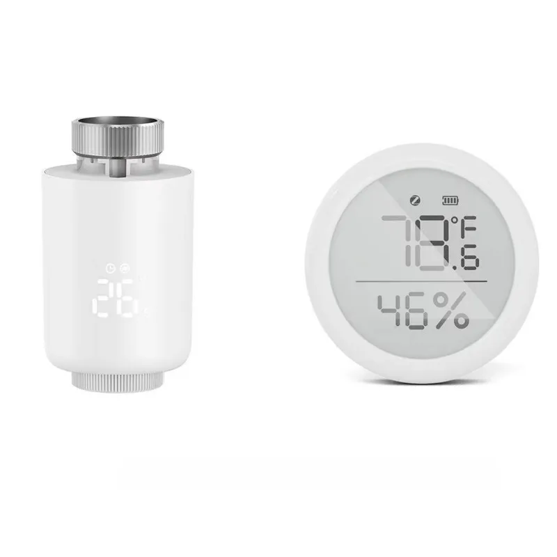 Radiator Actuator Valve Kit Temperature Humidity Sensor 2 AA Battery 0.5 Accuracy for Tuya Home Heating