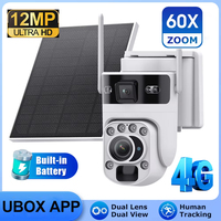 SHIWOJIA 60X ZOOM Solar Powered Camera 4G SIM 12MP 8W Solar Panel 15600mAh Battery WIFI Security PTZ Cameras Humanoid Tracking