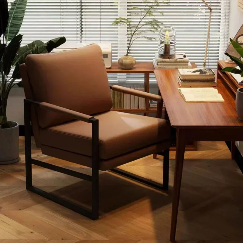Household GoodsSingle Casual Sofa Chair Iron Art Conference Office Negotiation Chair Desk Learning Computer Chair Sofa Chair