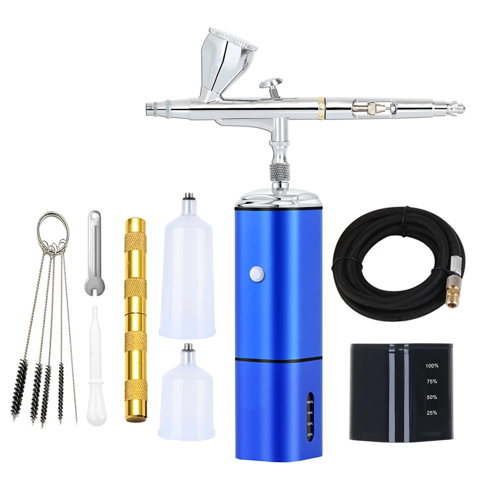 

Professional Battery Replaceable Airbrush Aerografo Compressor Set Air Brush High Capacity Dye Spray Gun for Hair Nail Model Car