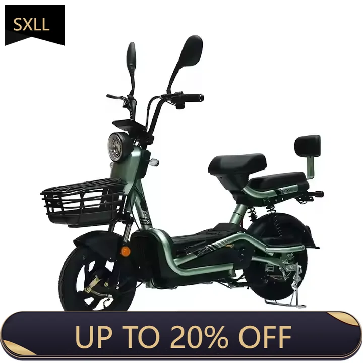 

SXLL 48V 500W folding electric city bike with two seats with remote rear hub motor and 15AH battery