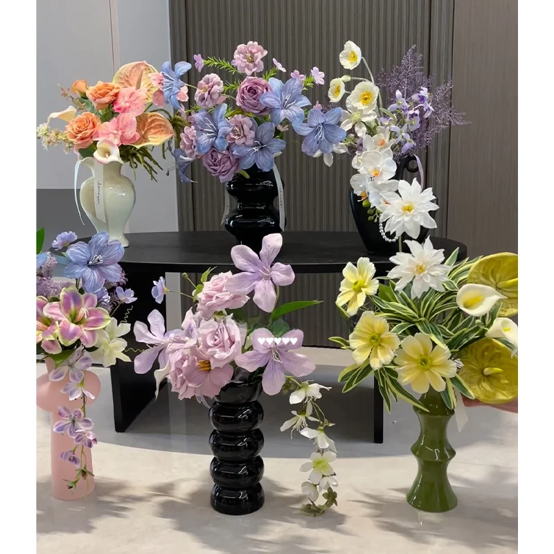 

Новые декоративные композиции из искусственных цветов класса люкс для дома: элитные настольные украшения, имитация цветочных композиций