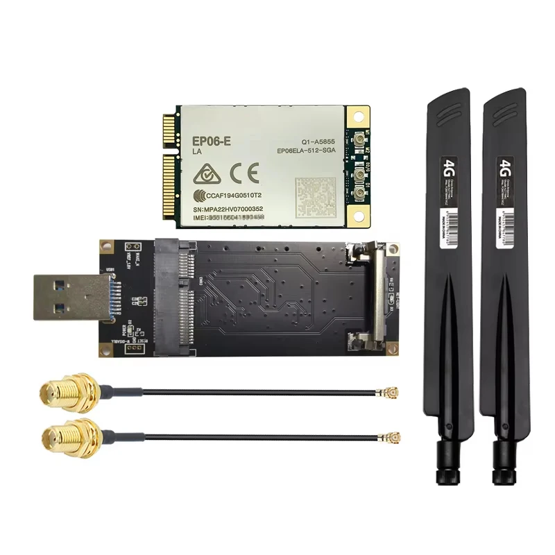 EP06-E LTE-A Cat6 Module USB3.0 MINI PCIE USB Adapter Board 4G Antenna MHF1 to SMA Female 15cm Pigtail