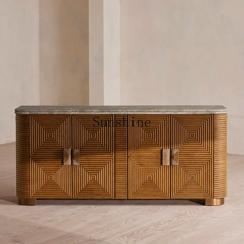 Small and large apartment simple retro French all solid wood dining side locker  FT