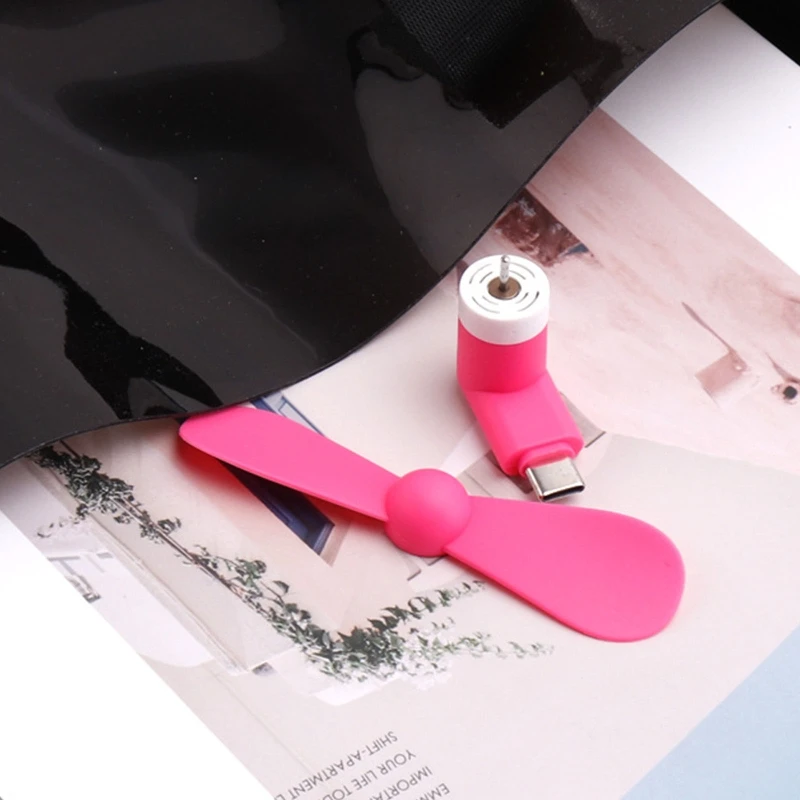 안드로이드 장치용 휴대용 USB C 포트 팬 여름 액세서리 휴대폰 미니 팬