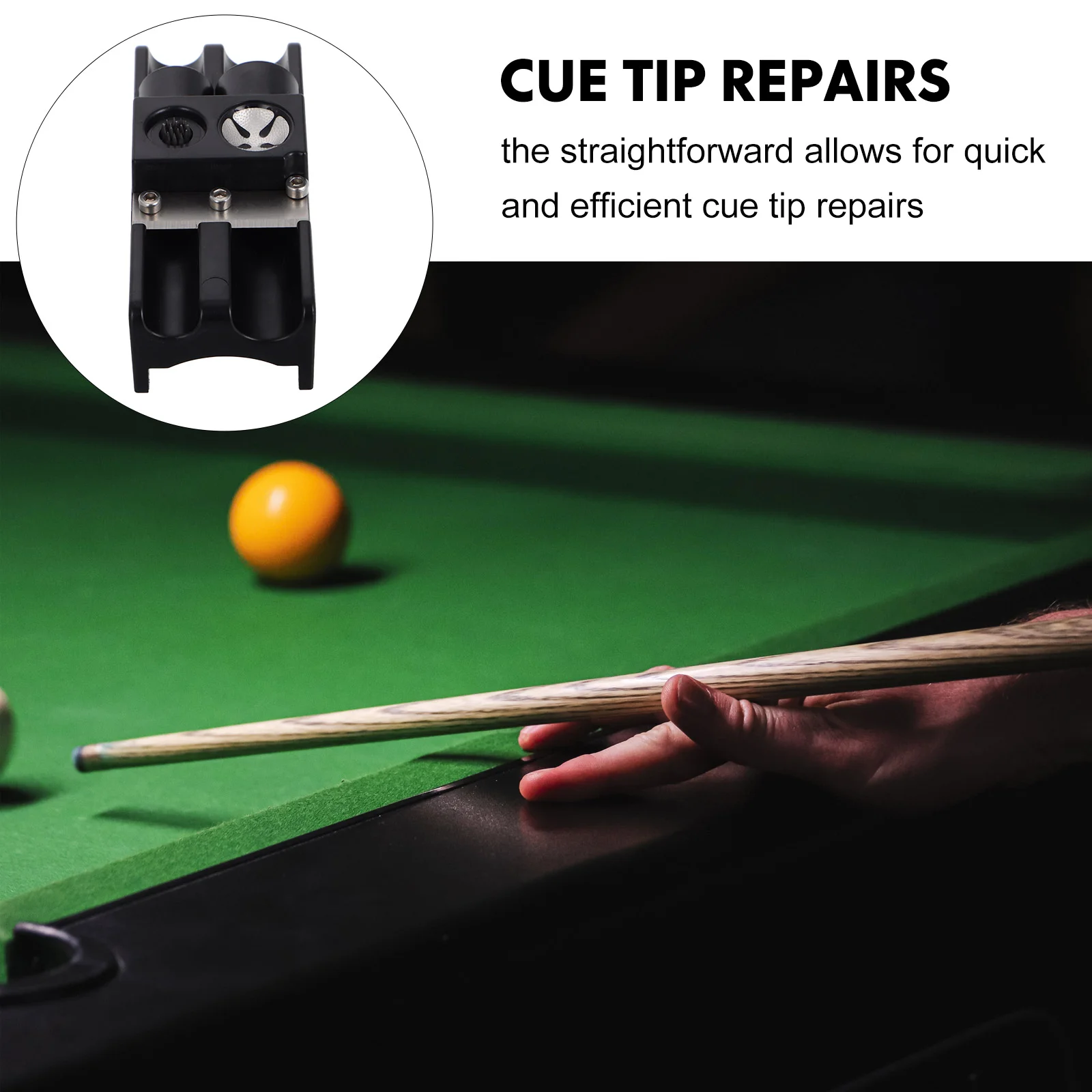 Pool Cue Tips Tool Billiard Cue Tip Tool 9 in 1 Cue Tip Repair Shaper Pool Cue Accessories for Replacement and Shaping Pool Cue