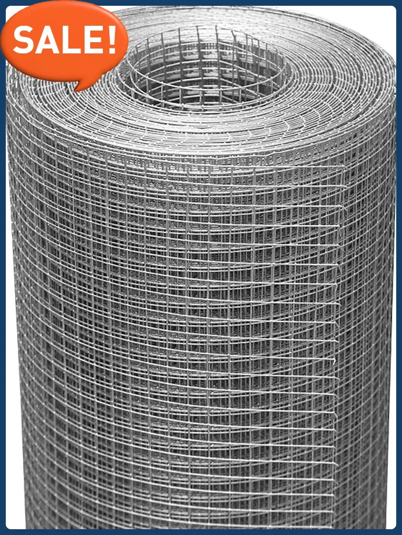 

Аппаратная ткань, сетка 1/4 дюйма, 36 дюймов x 100 футов, 23 калибра — оцинкованная горячая погрузка после сварки — ограждение куриной проволоки