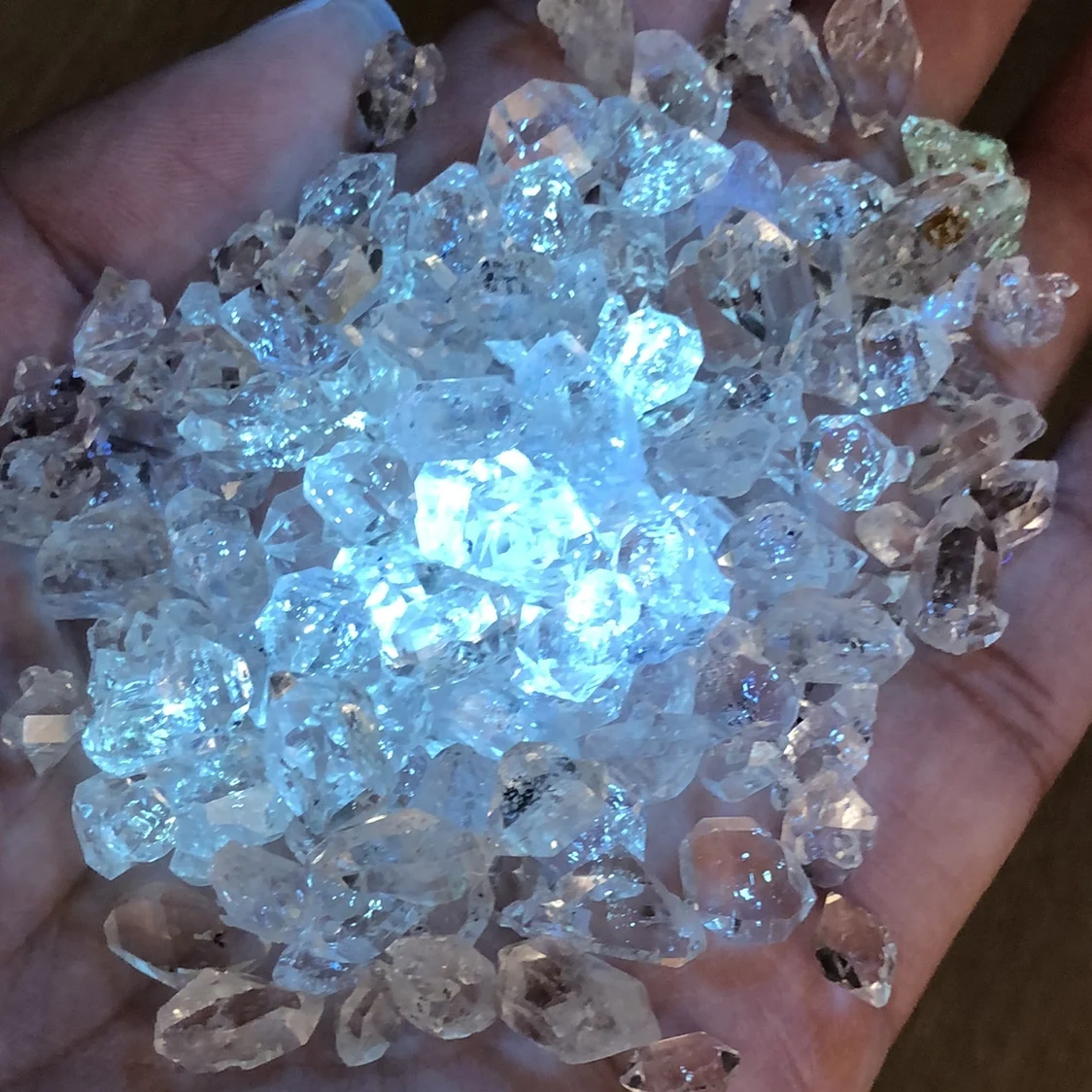 両端が尖った水晶の杖-天然原石-スピリットダイヤモンド装飾-放電装飾-ファッションジュエリーアクセサリー